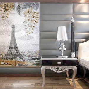 Özel eyfel kulesi desen doğal taş mermer mozaik çini lüks duvar sanatı için otel Villa Backsplash parke grafik tasarım - Product Image 3