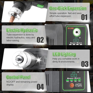 เครื่องขยายท่อ Power Tube Expander รุ่น ST-E300A ขนาด 3/8 ถึง 1-5/8 นิ้ว ใช้แบตเตอรี่ลิเธียม สำหรับซ่อมระบบทำความเย็น HVAC เครื่องมือช่างสำหรับท่อทองแดง - Product Image 4