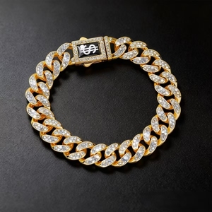 2026 Hot Selling Simple Popular Design Geometric Chain <b>Bracelet</b> Hiphop Alloy Gold Silver Plated Men's <b>Bracelets</b> Trendy Jewelry - Product Image 1
