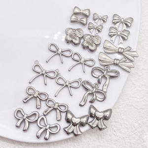 Nuevos accesorios de lazo de acero inoxidable, collares de mariposa, pequeños colgantes, pendientes, pulseras, joyería DIY semiacabada - Product Image 5