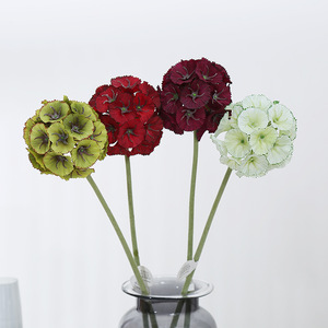 Fleurs artificielles réalistes en gros : Scabiosa Pom-pom et <span class=keywords><strong>Allium</strong></span> plissé floqué pour la décoration moderne de la maison et des mariages - Product Image 2