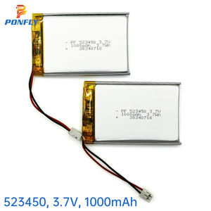 بطارية بوليمر PONFLY Lipo بمكبر صوت في V mAh قابلة لإعادة الشحن بطارية بوليمر للألعاب بإضاءة ليد بموصل - Product Image 1