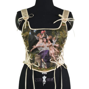 Corset sexy pour femme grande taille, corsets et bustiers, corsage à lacets amincissant la taille, corselet brodé floral en brocart - Product Image 6