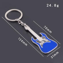 Porte-clés de guitare de simulation Idées cadeaux créatives Mini porte-clés de voiture de guitare électrique - Product Image 5
