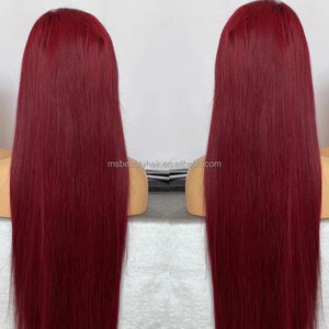 Wholesale Glueless Burgundy <b>Wig</b> 99j Color Peruvian Burgundy Lace <b>Front</b> <b>Wigs</b> Human Hair New Arrival Virgin Human Hair Lace <b>Front</b> - Product Image 1