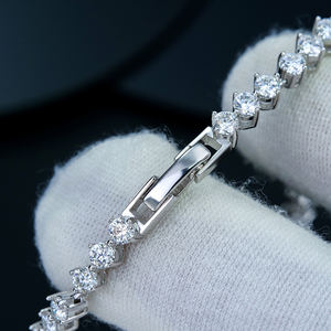 Pulsera de tenis de plata de ley 925 con moissanita de 0.5 ct, corte brillante, certificado GRA, 18.2 cm, joyería hip hop, regalo para hombres y mujeres - Product Image 2