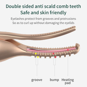 Recourbe-cils 2 en 1 bon marché en or rose Tondeuse à sourcils à chauffage rapide Recourbe-cils <span class=keywords><strong>chauffants</strong></span> - Product Image 3