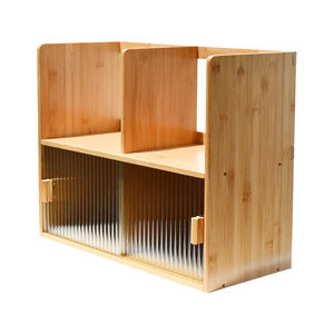 2024 Premium Wholesale High Quality Luxury 2 Tiers Bamboo Cup and Mug <b>Storage</b> Cabinet <b>Rack</b> <b>for</b> Kitchen - Product Image 3