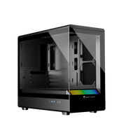 JUNGLELEOPARD MS-01 MicroATX, Caja de PC para Juegos de Aleación de Aluminio, Ventilador, Vidrio Templado Completo, Torre Media, Compatible con Refrigeración Líquida de 360 mm