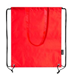 Low Cost Promotional Eco-friendly Sustainable RPET <b>Drawstring</b> <b>Backpack</b> Bag with Carrying Handle for Sports Gym Fitness Use - Product Image 5