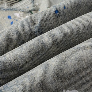 Jeans en denim pour hommes style Hip Hop <span class=keywords><strong>Graffiti</strong></span>, coupe skinny, déchirés et rapiécés, effet vintage, bleu, extensibles, respirants et écologiques, vente en gros - Product Image 5