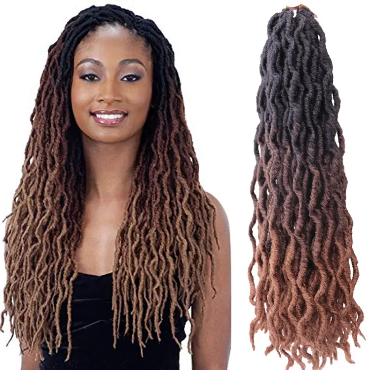 Julianna Extensions Colored Ombre color Goddess Long Crochet Hair Braids Faux Locs Braid Synthetic Hair Gypsy Locs
