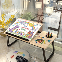 Table d'appoint moderne pliable et réglable pour ordinateur portable, table inclinable pour lit, table d'étude portable peu encombrante pour la maison, le dortoir et les enfants