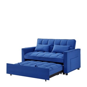 Sofá o sofá cama con respaldo ajustable de 54 pulgadas, futón de terciopelo con reposabrazos doble, bolsa y cama de 69,7x46, 5 pulgadas - Product Image 4