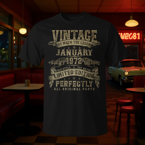 T-shirt vintage per il compleanno di gennaio 1972, edizione limitata, perfettamente originale in tutti i suoi componenti - Product Image 3