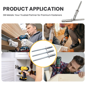 4mm M4x14mm acero brillante Chapado en Zinc cabeza avellanada Split Drive <span class=keywords><strong>ancla</strong></span> remache ciego métrico Pop remaches para aplicación de MDF - Product Image 4