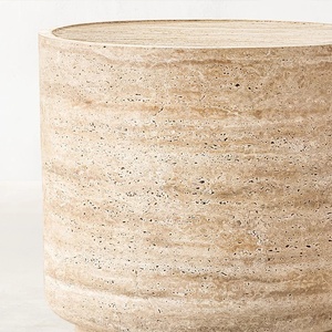 Moderno elegante travertino in pietra in marmo solido struttura da tavolo per soggiorno piccolo tavolo per divano sedie uso per mobili per la casa - Product Image 4