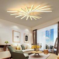 Lustres LED modernes pour l'intérieur, éclairage pour bureau, salon, chambre à coucher, lampes dorées, noires, blanches, luminaires, alimentation 90-220V
