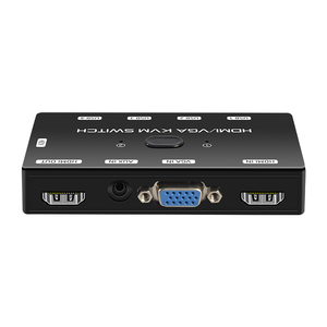 FJ-HVK201 FJGEAR 2 cổng HDMI + <span class=keywords><strong>VGA</strong></span> KVM Switcher một bộ các phím và chuột điều khiển hai máy tính 2 chế độ chuyển đổi 1920*1080/4K - Product Image 1