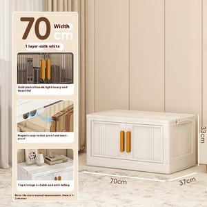 Armário de Armazenamento Transparente de Grande Capacidade em PP Dobrável e Empilhável Retangular para Casa Sala de Estar e Escritório Plástico - Product Image 6