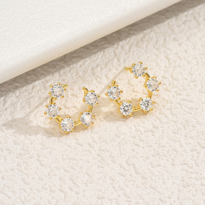 Bông tai tròn mạ vàng 18K, đá moissanite cao cấp, mạ bạc S925, được chứng nhận GRA, sang trọng, làm quà tặng cho đám cưới - Product Image 2