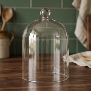 Campana de Cristal Transparente Circular, Cúpula de Vidrio Borosilicato Tamaño M para Decoración de Mesa Navideña - Product Image 3