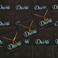 Cartes de présentation de bijoux en papier écologiques personnalisées de la marque USM, impression personnalisée du logo, emballage en sachet OPP, design personnalisé
