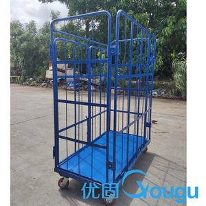 Venta Almacén Equipo de carga y almacenamiento Sistema de contenedores Jaula de almacenamiento de metal rodante de <span class=keywords><strong>3</strong></span> lados - Product Image 6