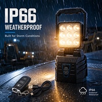 Lampe de travail LED rechargeable bicolore (blanc/ambre) IP66 avec chargement USB Type-C et poignée magnétique pour urgences extérieures