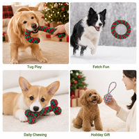 Juguete Masticable de Cuerda Navideño Personalizado para Perros, para Sets de Regalo de Invierno y Colecciones de Tiendas de Mascotas
