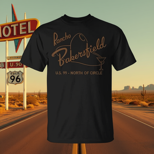 Camiseta vintage de Rancho Bakersfield, diseño retro de motel de California, U.S. 99 North Of Circle - Product Image 3