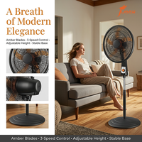Ventilateurs sur pied mécaniques en gros, ventilateur sur pied en plastique de 18 pouces avec oscillation, ventilateur sur pied noir pour achats commerciaux en gros