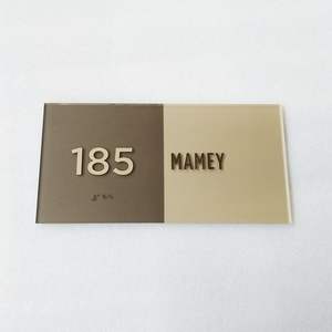 Placas de nombre de puerta de oficina acrílicas personalizadas, letreros de número de habitación de hotel de apartamento de Color dorado - Product Image 6
