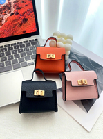Tas Mini Fashion Terlaris Bahan Kulit PU Multi Warna Gantungan Kunci Tas Liontin untuk Wanita Penyimpanan Kunci Mobil Headphone Lipstik Sebagai Hadiah