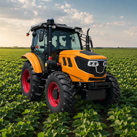 Tracteur agricole à roues Eminent 100HP 4WD avec cabine climatisée, forte pression hydraulique et levage élevé pour les tâches de terrain modernes