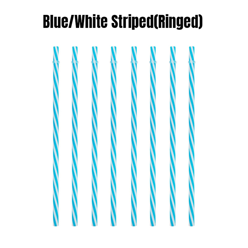 Bleu à rayures blanches et anneaux.
