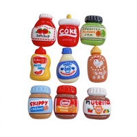 Lot de 100 miniatures de nourriture pour maison de poupée, artisanat, salade artificielle, pot de confiture, bouteille, cabochons en résine à dos plat pour Noël et Halloween