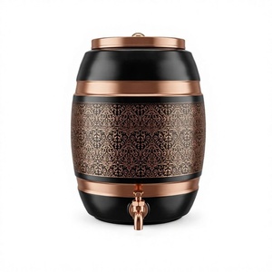 Dispensador de Cobre Repujado con Grifo y Tapa, Recipiente de Almacenamiento de Cobre Martillado, Estilo Vintage para Uso Doméstico, Gran Capacidad - Product Image 4