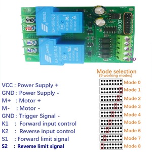 Carte de commande de moteur CC 30A 12V/24V IO61A02 avec contrôle avant/arrière, interrupteur de fin de course et fonction marche/arrêt pour portes de garage et grues - Product Image 3
