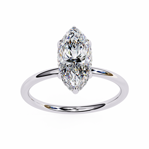 แหวนหมั้นเพชรทรงบริลเลียนต์ทองคำแท้ 18K สำหรับผู้หญิง เพชรเพาะเลี้ยงในห้องปฏิบัติการ รับรองโดย IGI ชุบโรเดียม เพชรหรูหรา VBR JEWELS - Product Image 1