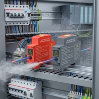 Autocollants thermiques anti-incendie rouges à fixation sur rail pour l'extinction des incendies de classe A dans les armoires de distribution UPS