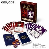 Jeu de cartes à collectionner SINS & VIRTUES Booster Pack avec illustrations personnalisées, en papier, portable et écologique pour collection d'anime