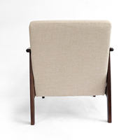 Fauteuil de salon moderne en bois massif, personnalisable avec revêtement en tissu, démontable, pour la maison et le bureau - Vente en gros