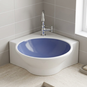 Artículos sanitarios de cerámica de calidad de exportación, fregadero italiano de mesa superior de baño, esquina de resina, lavabos, lavabo de superficie sólida - Product Image 1