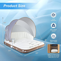 Parc aquatique gonflable de luxe personnalisé, équipements aquatiques d'extérieur, chaises longues avec parasols et dossiers, chaises flottantes