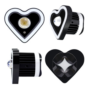 Faro LED para Motocicleta en Forma de Corazón, RGB Blanco y Amarillo, Doble Color, Ojo de Ángel, Halo, IP67 Impermeable, 24V, Universal - Product Image 1