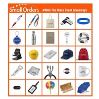 M04b Ensemble promotionnel personnalisé multi-matériaux pour événements : porte-clés, lanières, autocollants, bracelets – Idéal pour expositions, conférences et salons professionnels