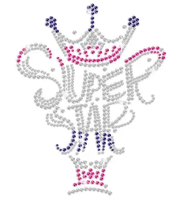 Super Star Crown Hotfix Strass Design Motiv