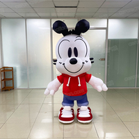 Personnage de dessin animé de footballeur gonflable géant de 3 m/9,84 pi, jouet en peluche gonflable, publicité gonflable, mascotte personnalisée gonflable