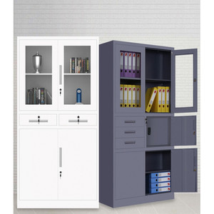 Moderna librería de 3 puertas, archivador de tarjetas de índice ajustable, venta al por mayor, Luoyang, diseño de borde estrecho, Panel de Metal, estilo de acero - Product Image 5